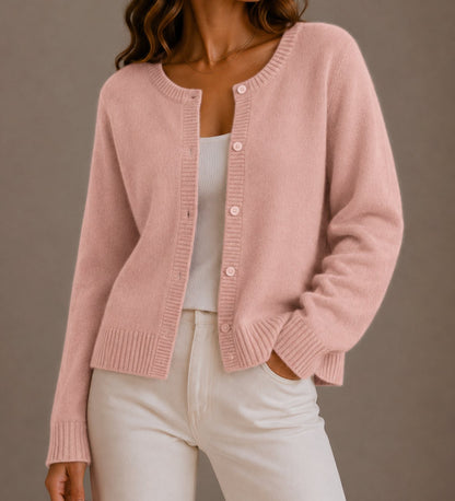 Layla | Women's Cosy Soft-Knit Button-Up Round-Neck Cardigan for Winter