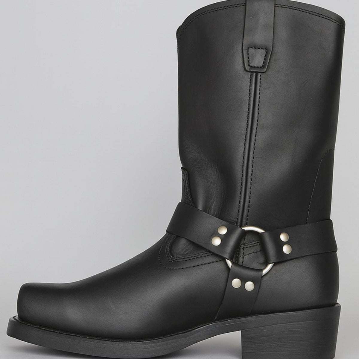 Edith | Women's Leather Square-Toe Harness Western Pull-On Cowboy Boots