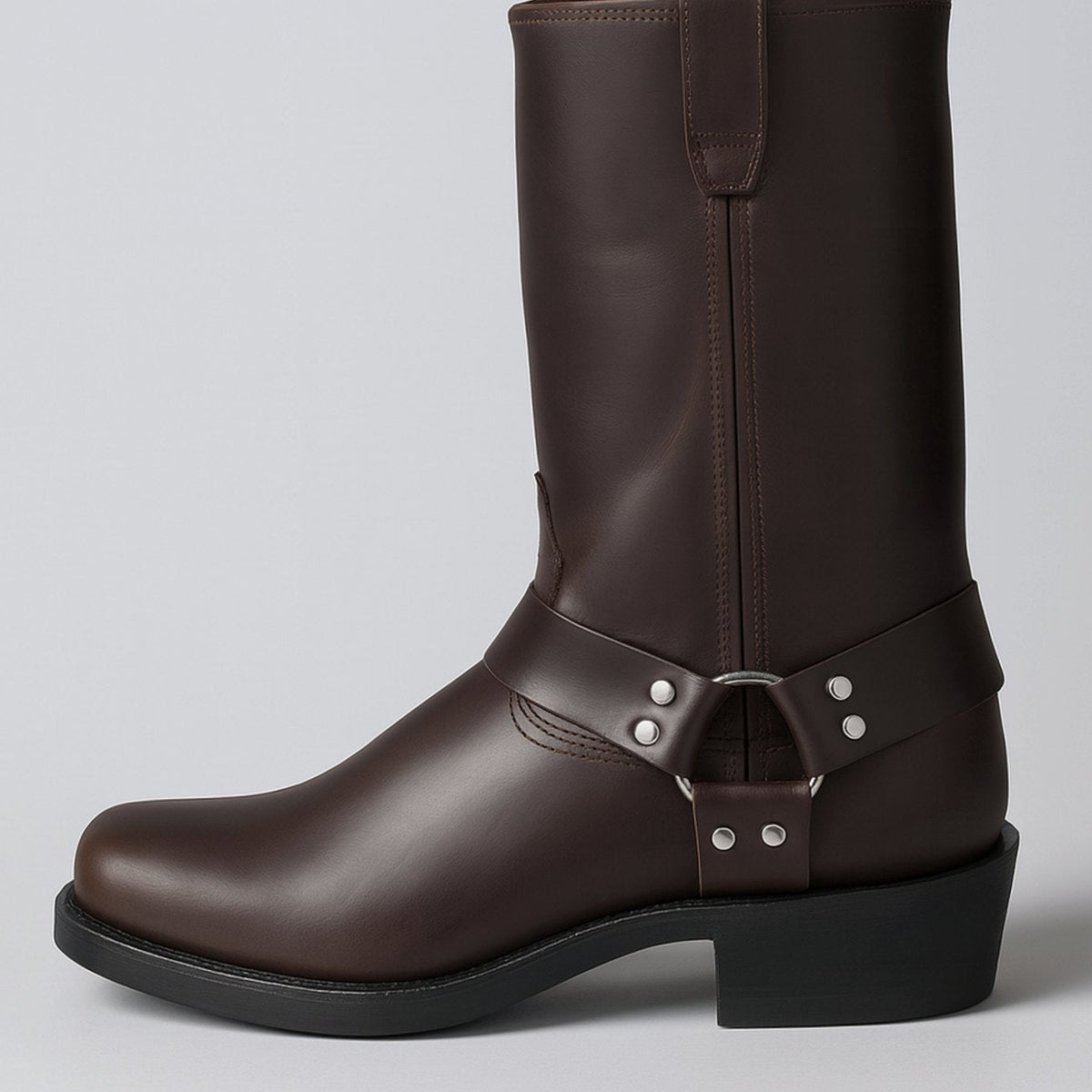 Edith | Women's Leather Square-Toe Harness Western Pull-On Cowboy Boots