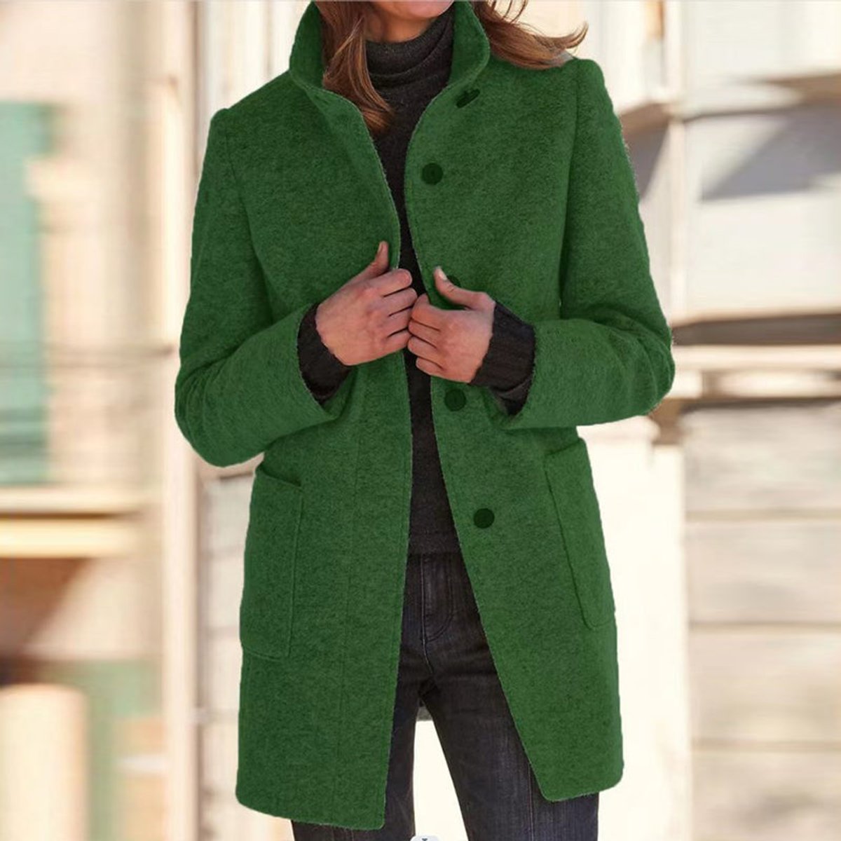 Charlotte | Women's Elegant Stand-Collar Three-Button Coat for Winter