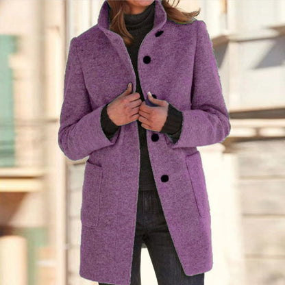 Charlotte | Women's Elegant Stand-Collar Three-Button Coat for Winter