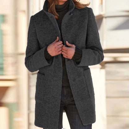 Charlotte | Women's Elegant Stand-Collar Three-Button Coat for Winter