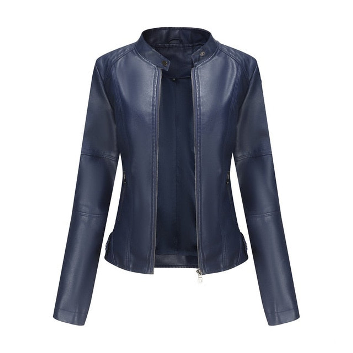Isla | Women's Stand-Collar Zip-Up Faux Leather Moto Jacket