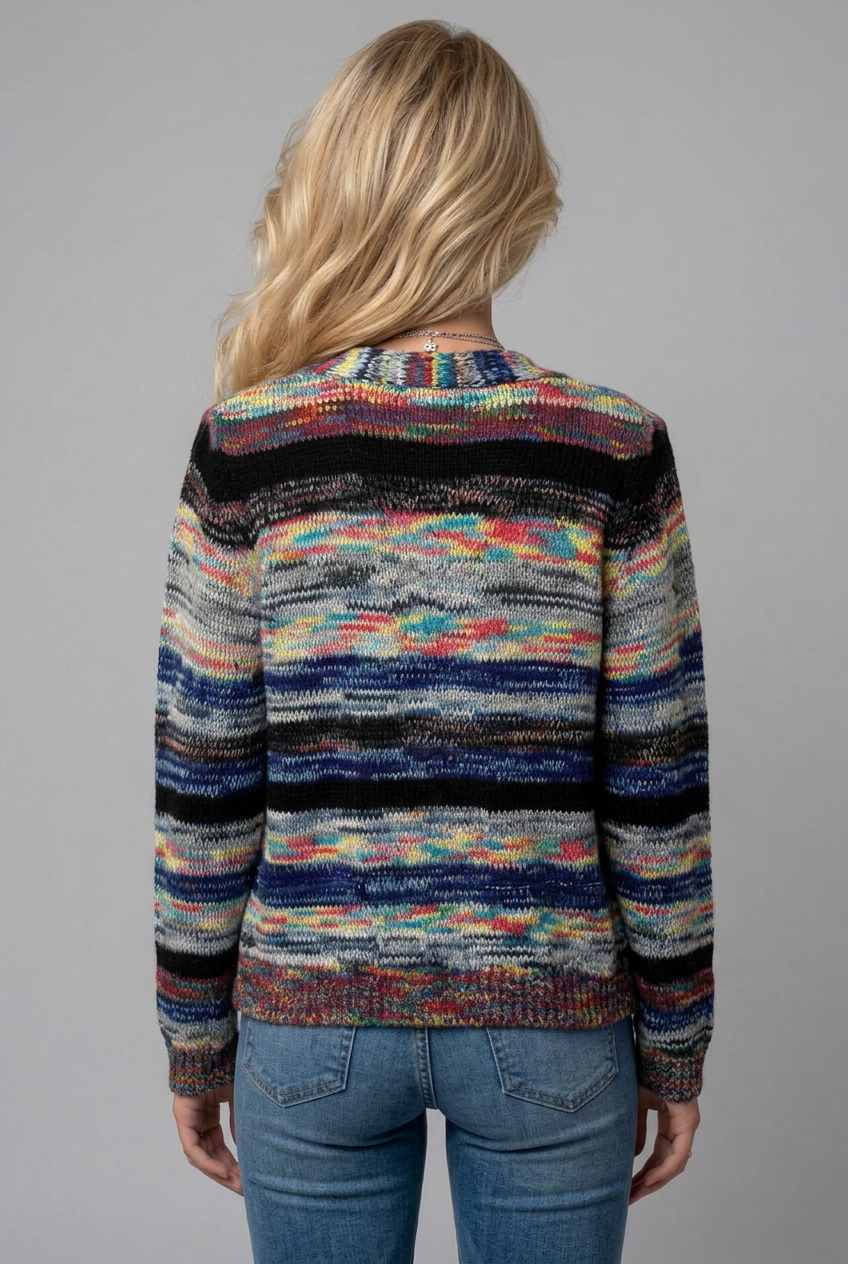 Grace | Women's Stylish Striped Open-Front Long-Sleeve Cardigan for Winter
