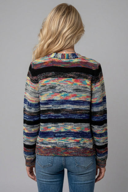 Grace | Women's Stylish Striped Open-Front Long-Sleeve Cardigan for Winter