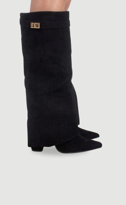 Emily | Women's Suede Fold-Over Knee-High Boots