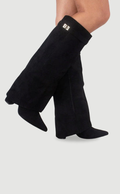 Emily | Women's Suede Fold-Over Knee-High Boots