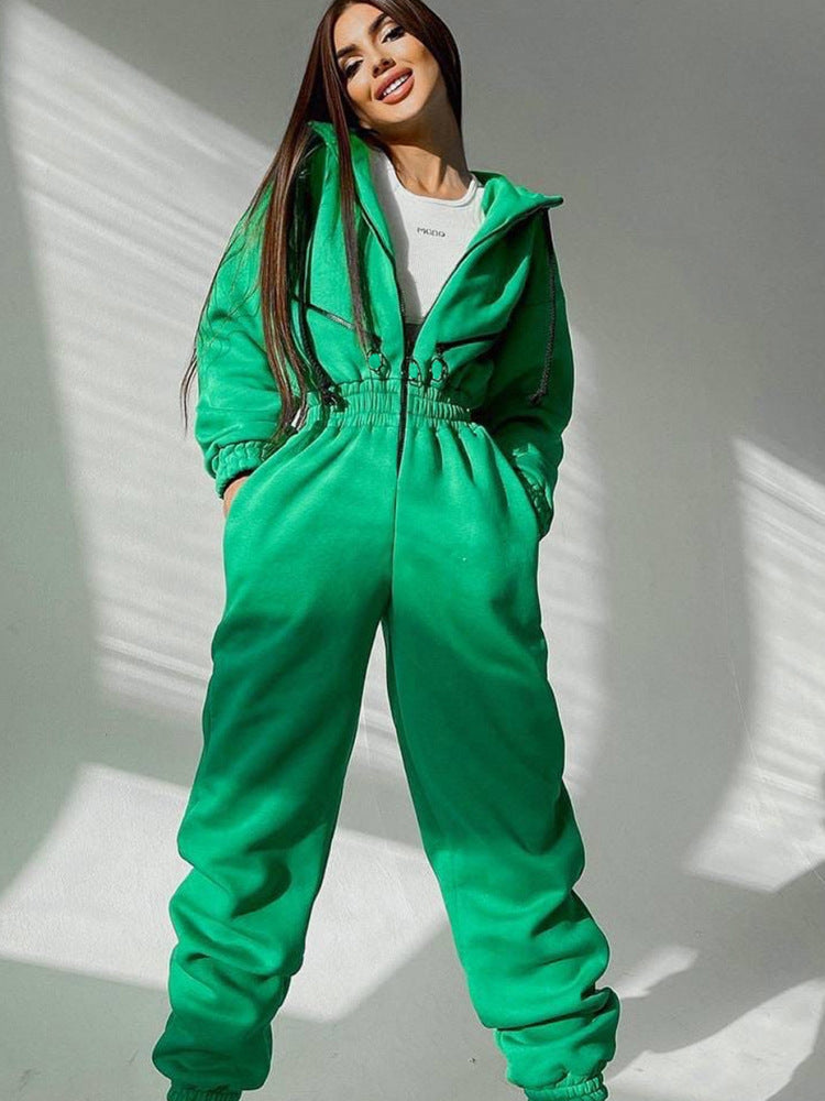 Alice | Women's Tailored Hooded Sweatshirt Jumpsuit