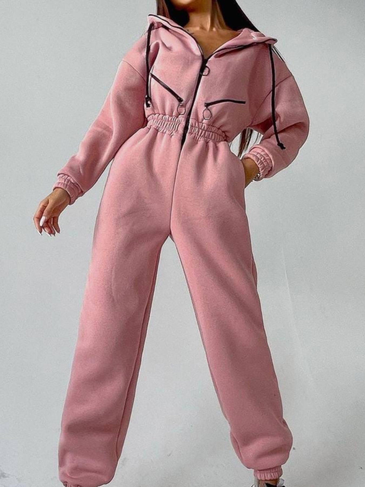 Alice | Women's Tailored Hooded Sweatshirt Jumpsuit
