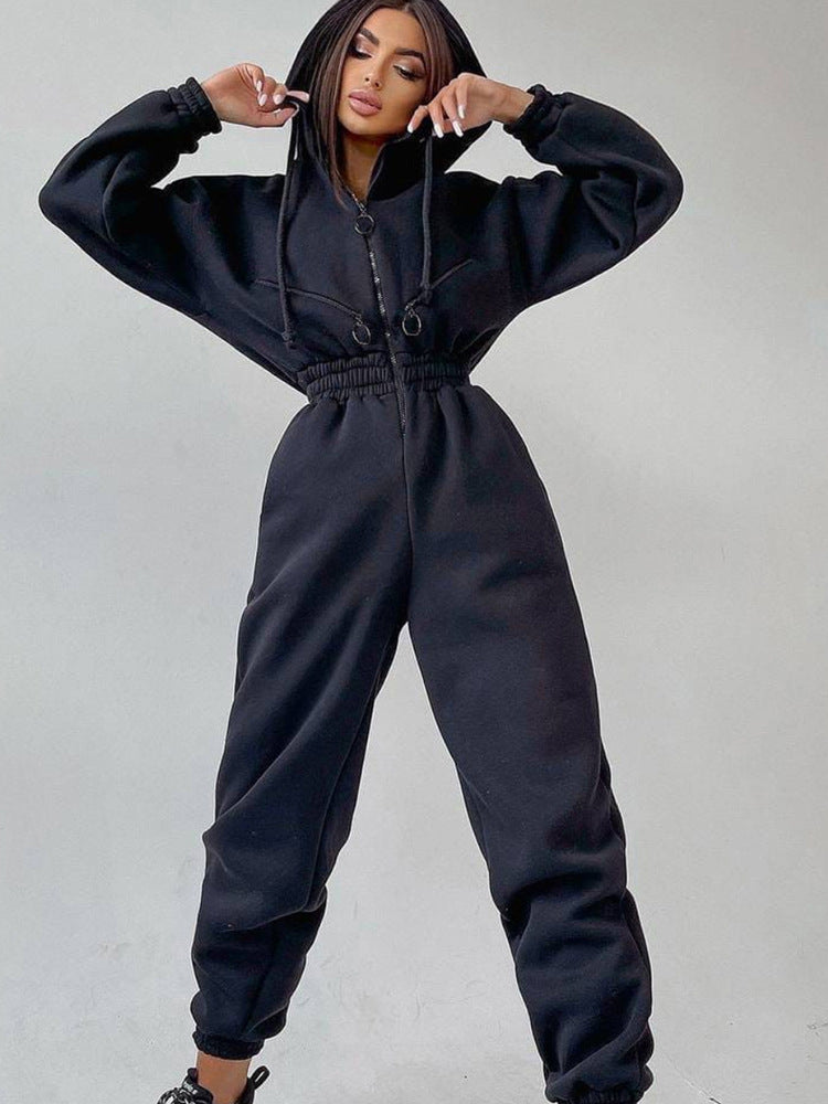 Alice | Women's Tailored Hooded Sweatshirt Jumpsuit