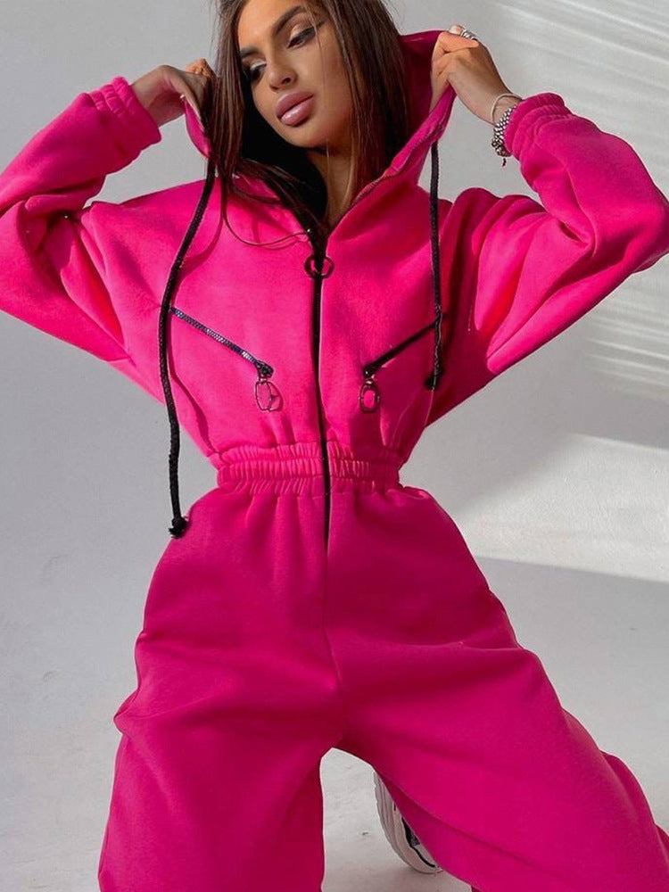 Alice | Women's Tailored Hooded Sweatshirt Jumpsuit