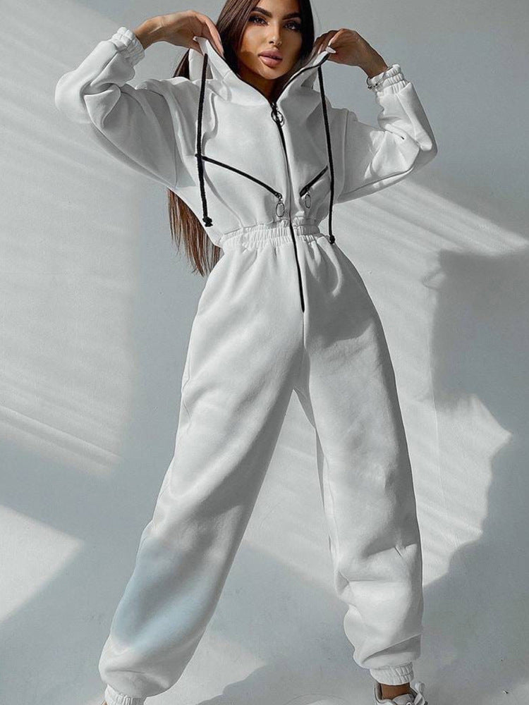 Alice | Women's Tailored Hooded Sweatshirt Jumpsuit