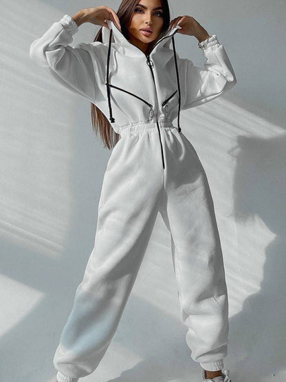 Alice | Women's Tailored Hooded Sweatshirt Jumpsuit