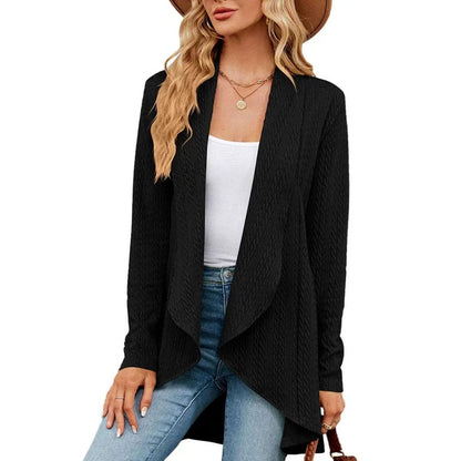 Jasmine | Women's Textured Open-Front Long-Sleeve Cardigan for Winter