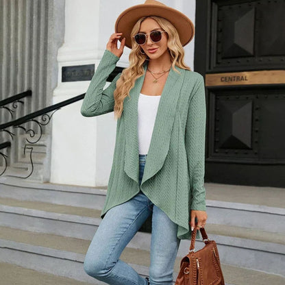 Jasmine | Women's Textured Open-Front Long-Sleeve Cardigan for Winter