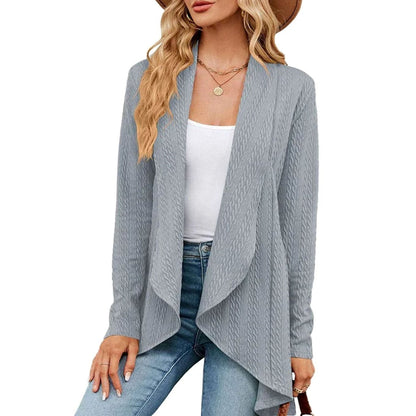 Jasmine | Women's Textured Open-Front Long-Sleeve Cardigan for Winter