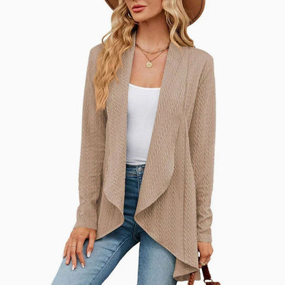 Jasmine | Women's Textured Open-Front Long-Sleeve Cardigan for Winter