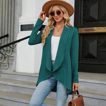 Jasmine | Women's Textured Open-Front Long-Sleeve Cardigan for Winter