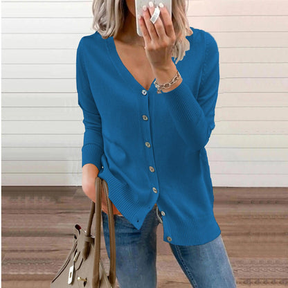 Matilda | Women's Cosy V-Neck Button-Front Long-Sleeve Knit Cardigan for Winter