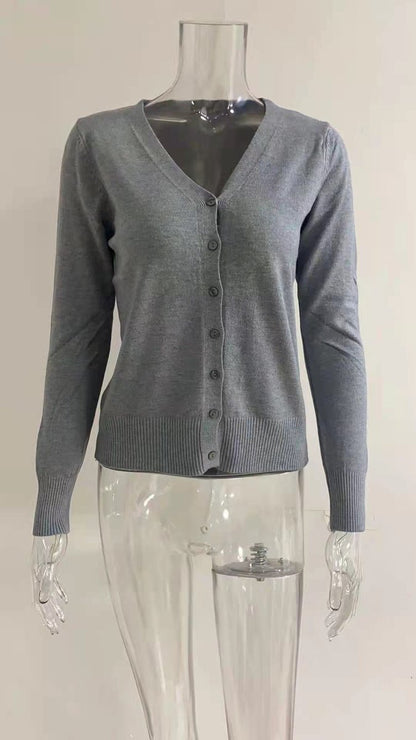 Matilda | Women's Cosy V-Neck Button-Front Long-Sleeve Knit Cardigan for Winter