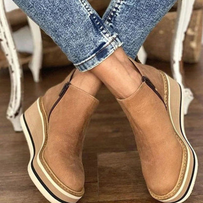 Rose | Women's Wedge Platform Slip-On Chelsea Boots