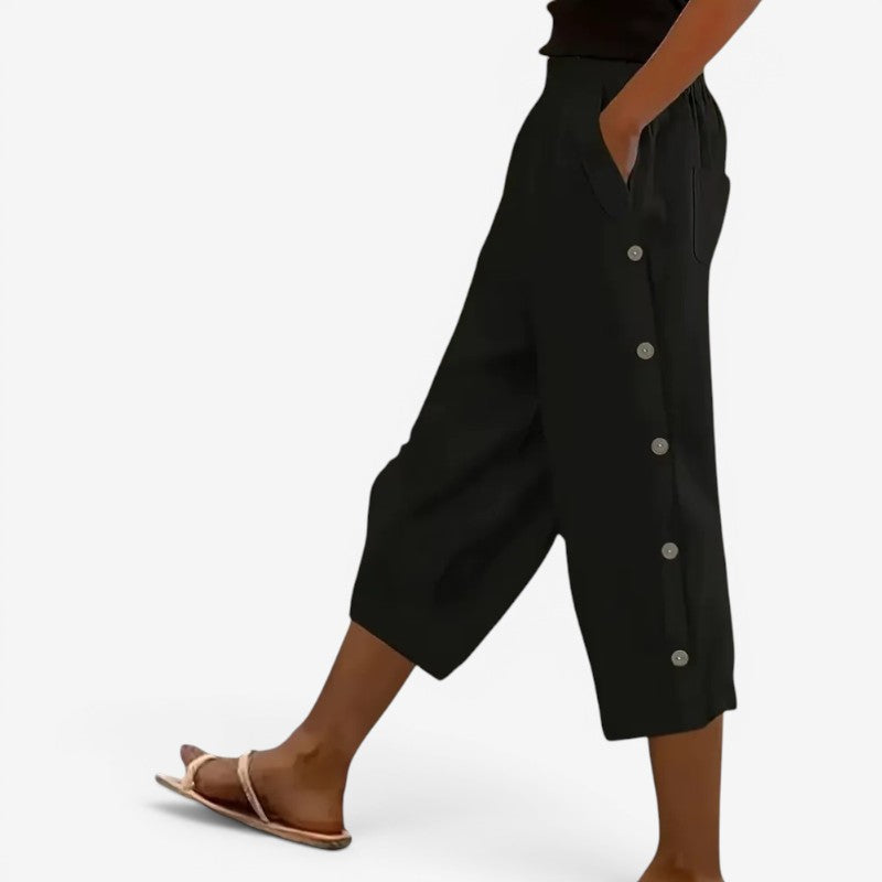 Sophia | Women's Wide-Leg Capri Trousers