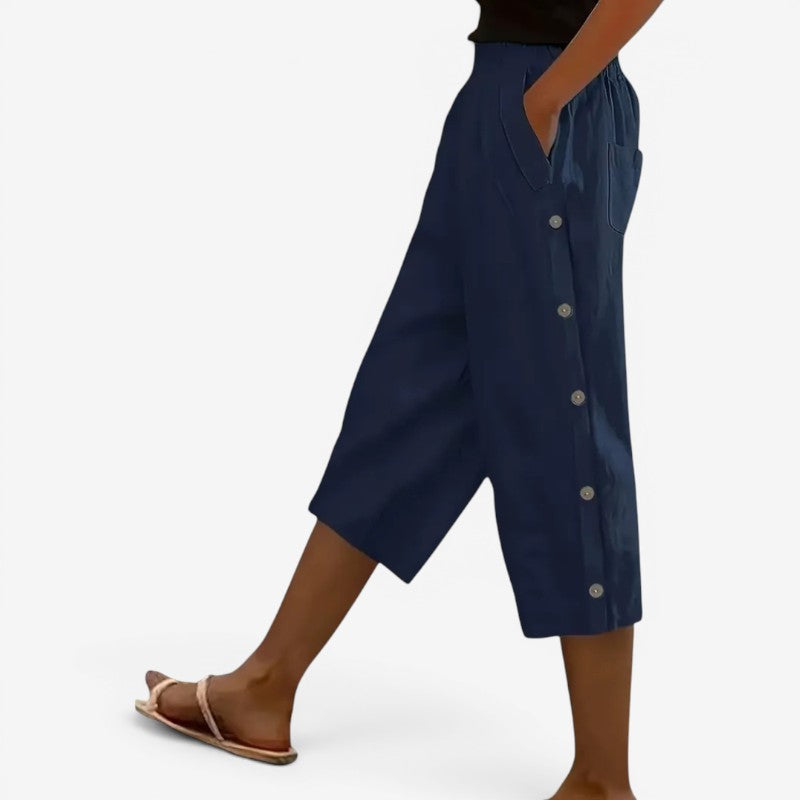 Sophia | Women's Wide-Leg Capri Trousers