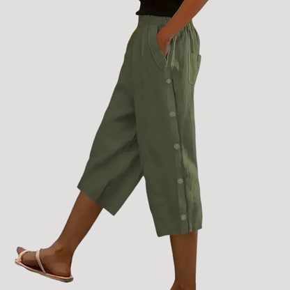 Sophia | Women's Wide-Leg Capri Trousers