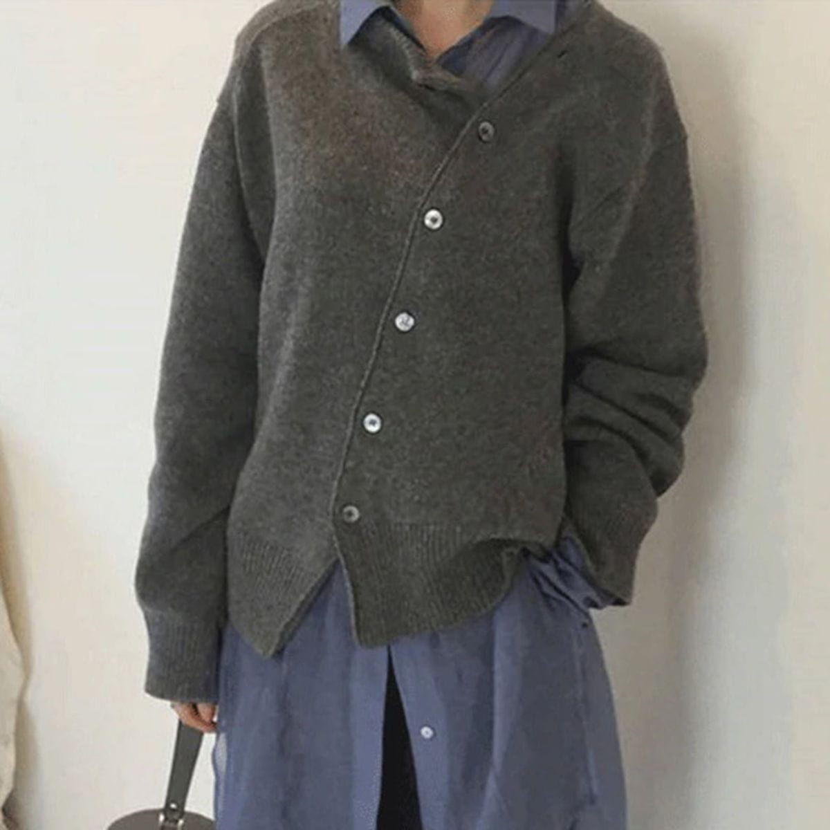 Button-Detail Wool Jumper for Winter