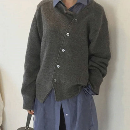Button-Detail Wool Jumper for Winter
