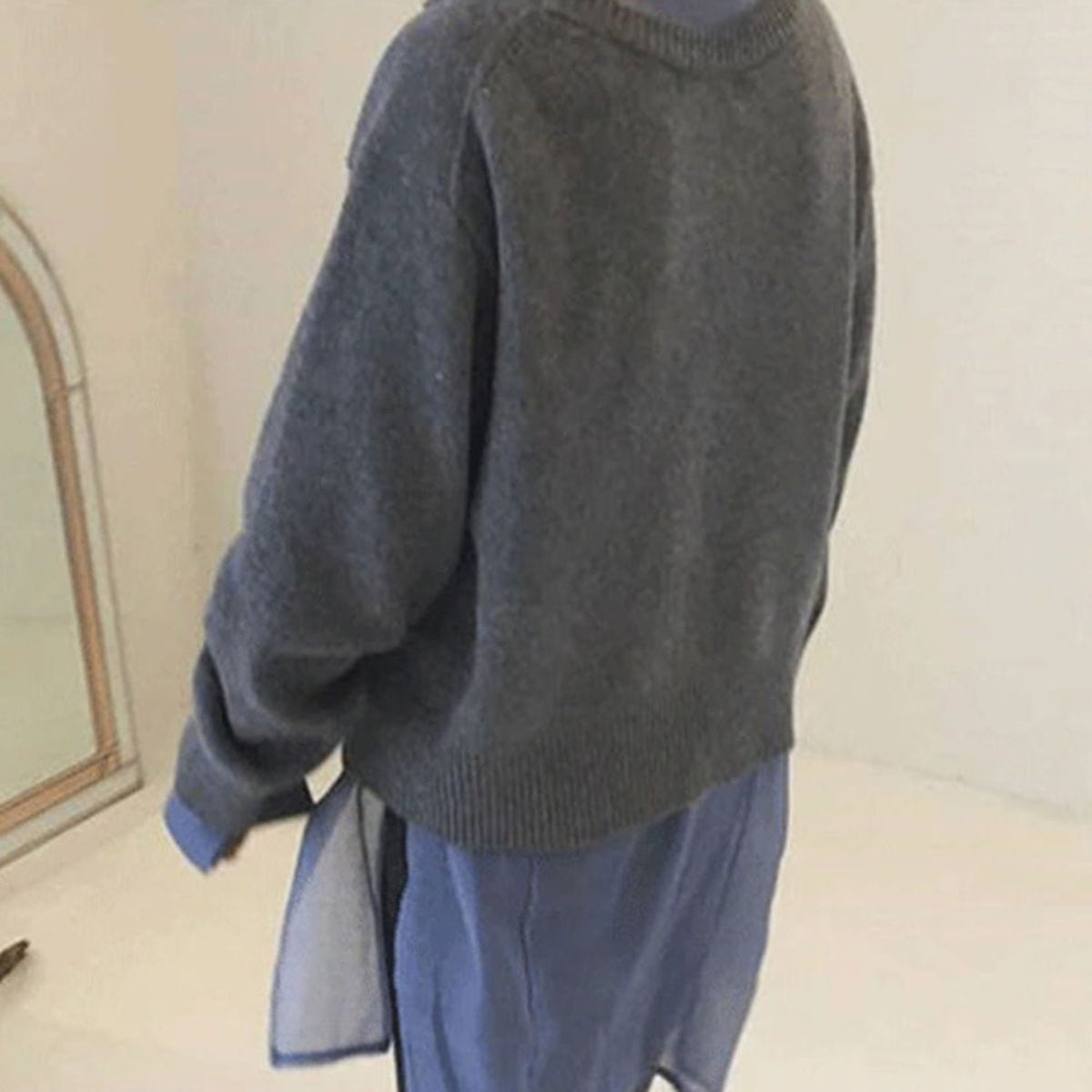 Button-Detail Wool Jumper for Winter